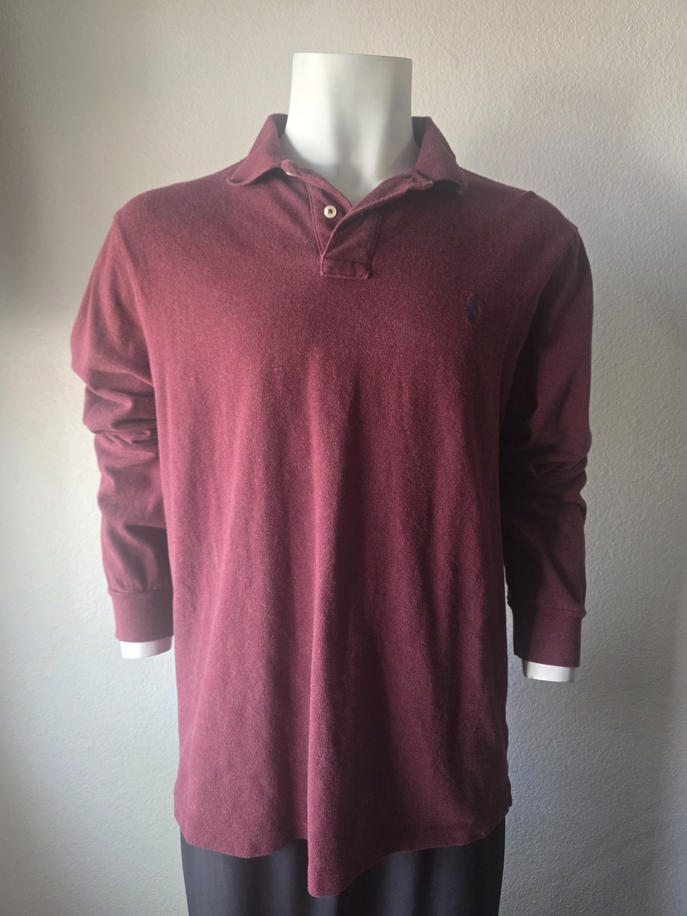 Polo by Ralph Lauren Burgundy Long Sleeve Polo Shirt